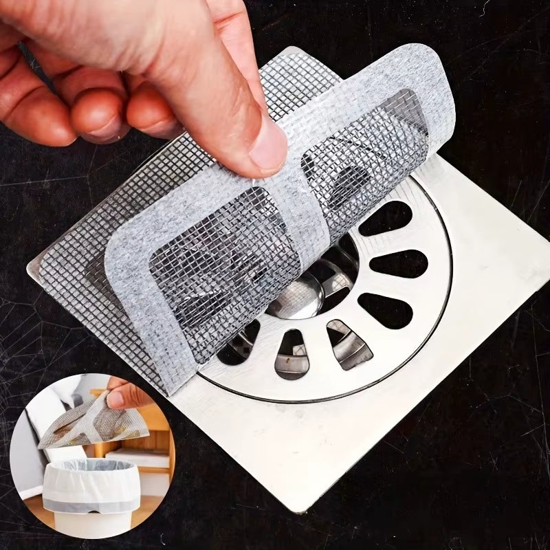 Disposable Hair Catchers for Shower Mesh Shower Drain Covers - Floor Sink Strainer Filter Mesh Stickers Bathroom Accessories