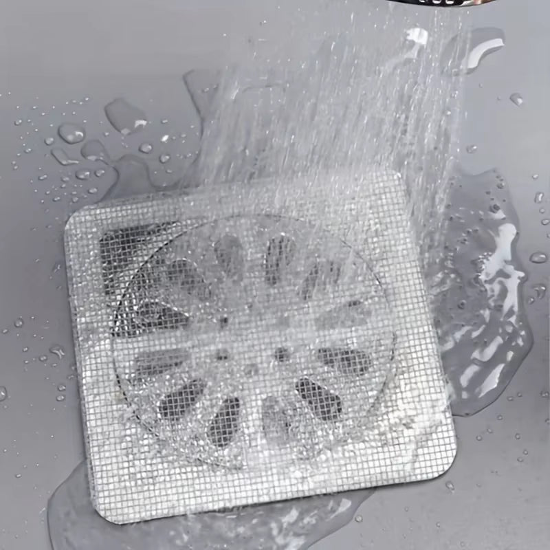 Disposable Hair Catchers for Shower Mesh Shower Drain Covers - Floor Sink Strainer Filter Mesh Stickers Bathroom Accessories