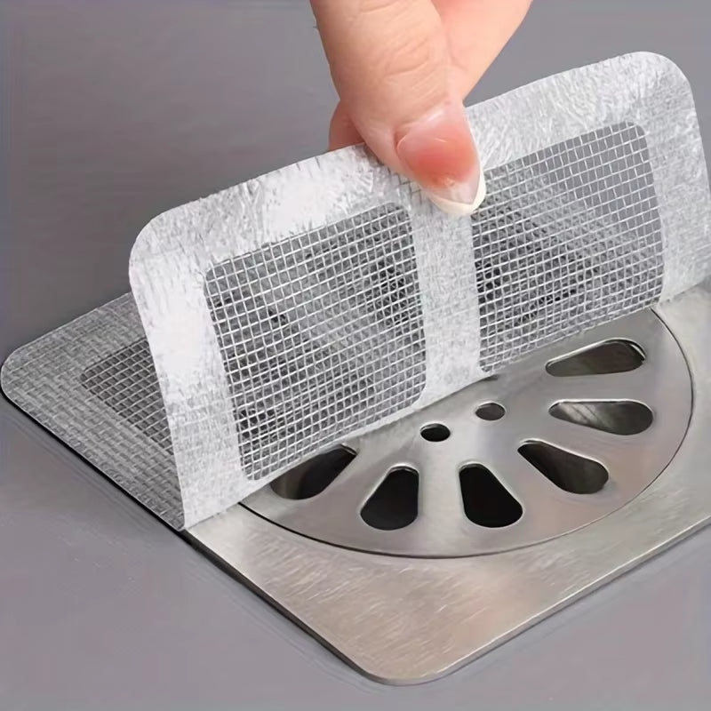 Disposable Hair Catchers for Shower Mesh Shower Drain Covers - Floor Sink Strainer Filter Mesh Stickers Bathroom Accessories